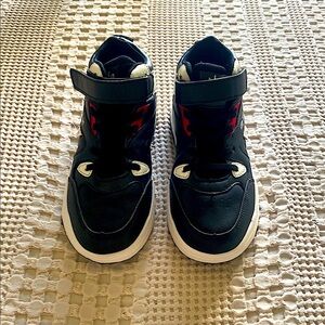 Kids Black and Red High-Top Sneakers